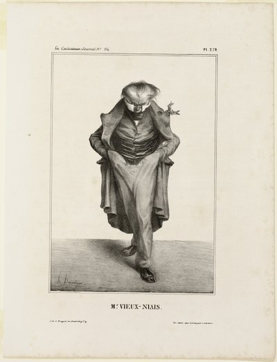 Pan Vieux-Niais, deska 278 z knihy Célébrités de la Caricature od Honoré Victorin Daumier