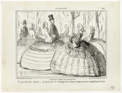 Nová móda polosvěta. Znovuobjevení košíků - zdá se, že tyto dámy ještě neskončily se sklizní, talíř 295 z Actualités od Honoré Victorin Daumier