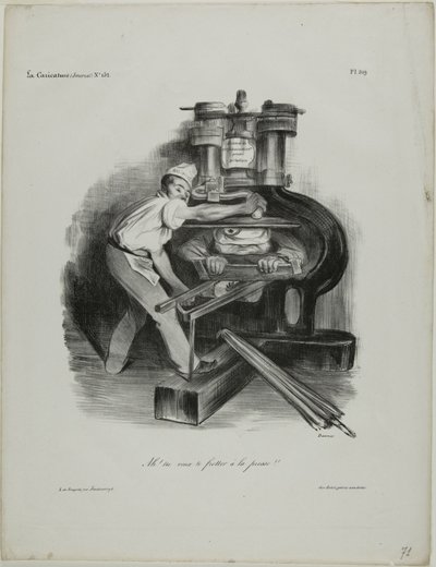 "Takže se chcete vměšovat do tisku!," talíř 319 od Honoré Victorin Daumier