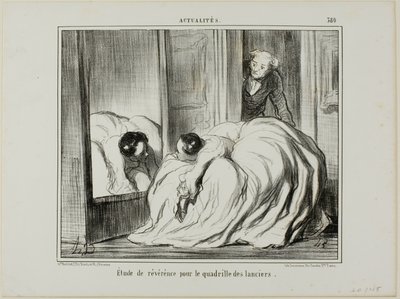 Studie úcty ke čtyřručnímu orchestru kopiníků, deska 380 z Actualités od Honoré Victorin Daumier