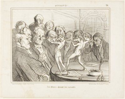 Aztékové před vědci, deska 211 z Actualités od Honoré Victorin Daumier