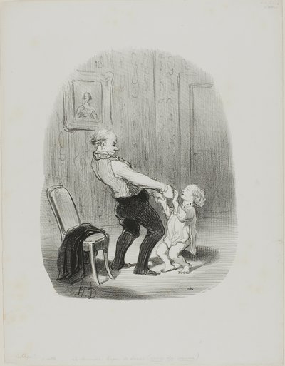 The First Dance Lession, od Les Papas od Honoré Victorin Daumier