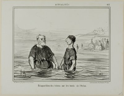 Znovuobjevení mořských tritónů, deska 412 z Actualités od Honoré Victorin Daumier