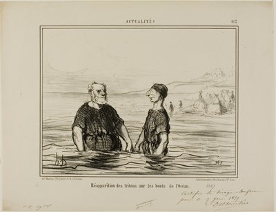 Znovuobjevení mořských tritónů, deska 412 z Actualités od Honoré Victorin Daumier
