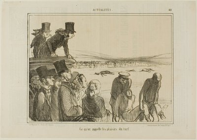 To jsou radosti koňských dostihů, talíř 411 z Actualités od Honoré Victorin Daumier