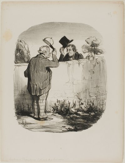 Dva dobří sousedé, deska 25 od Locataires Et Propriétaires od Honoré Victorin Daumier