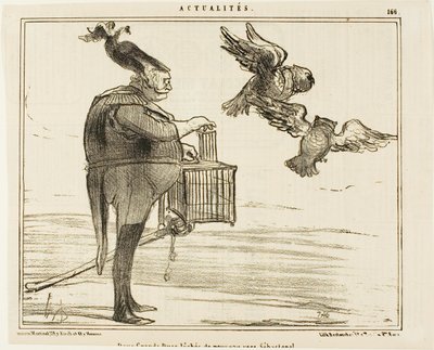 Dva velkovévodové odjíždějí do Sebastopolu, štítek 166 z Actualités od Honoré Victorin Daumier