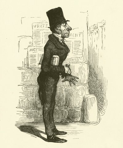 Malý právník (rytina) od Honore (after) Daumier
