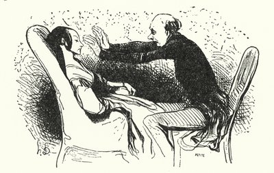 hypnotizér (litho) od Honore (after) Daumier