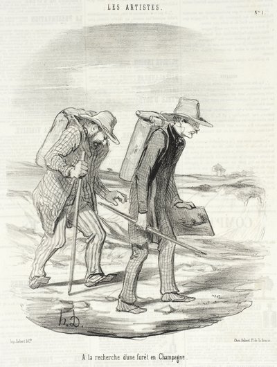 Hledání lesa v Champagni od Honoré Daumier