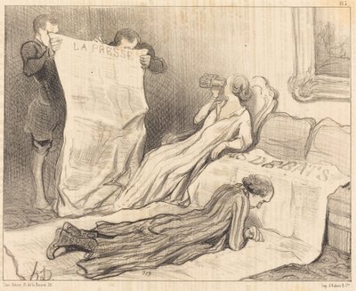 Předplatitelé dostávající své noviny... od Honoré Daumier