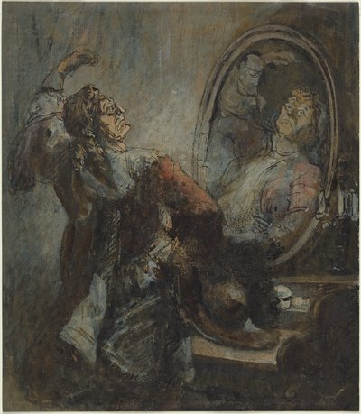 Herec pózující před zrcadlem od Honore Daumier
