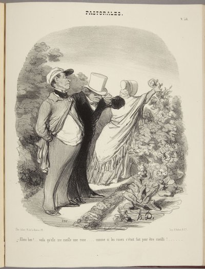 No to potěš!... ona mi trhá růži... jako by růže byly stvořeny k trhání!... od Honoré Daumier