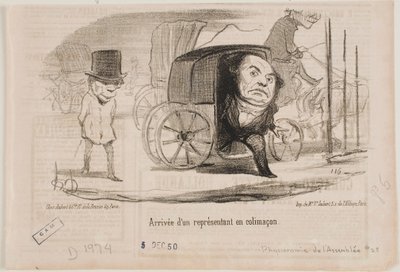 Příjezd poslance v kočáře, zvaném hlemýžď od Honoré Daumier