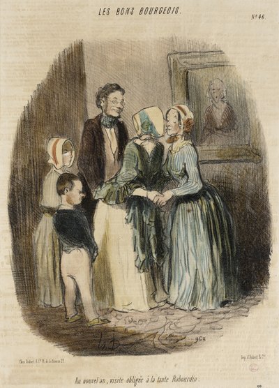 O Novém roce, povinná návštěva u tety Rabourdinové od Honoré Daumier