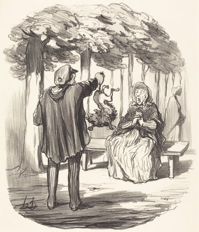 Je to tamhle váš pes? od Honoré Daumier
