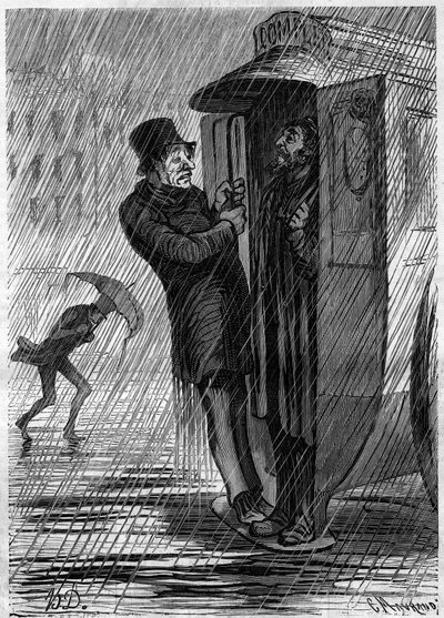Kompletní!!! Kreslený film Honore Daumier (1808-1879). Rytina v „“ Le Monde Illustré““ č. 271 z 21. června 1862. od Honoré Daumier