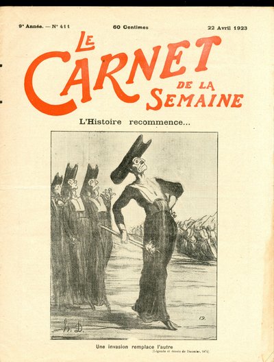Obálka „“ Kniha týdne “, Satirická černobílá od Honoré Daumier