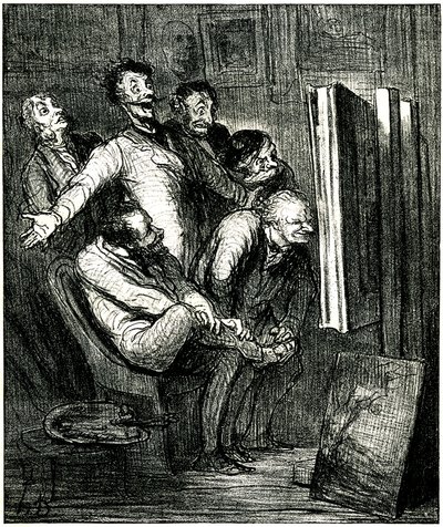 Kritici před obrazem od Honore Daumier