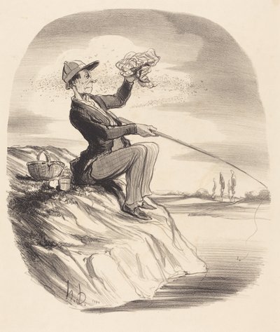 Nepříjemnost při rybaření... od Honoré Daumier