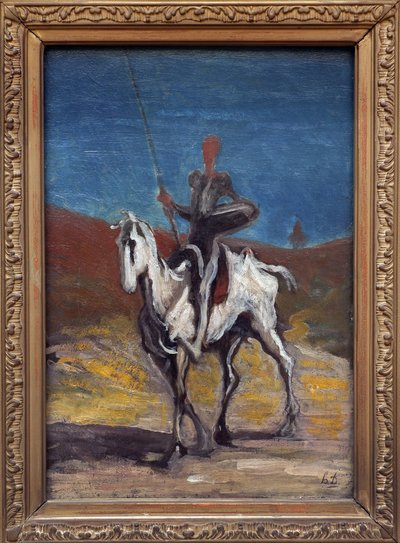Don Quijote. Obraz Honore Daumiera (1808-1879), olej na plátně, kolem roku 1868. Francouzské umění od Honoré Daumier