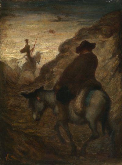 Don Quijote a Sancho Panza, kolem 1864–65 (olej na plátně) od Honoré Daumier
