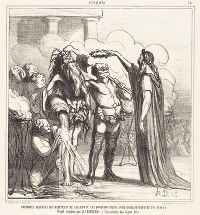Empedokles dostává... božské pocty... od Honoré Daumier