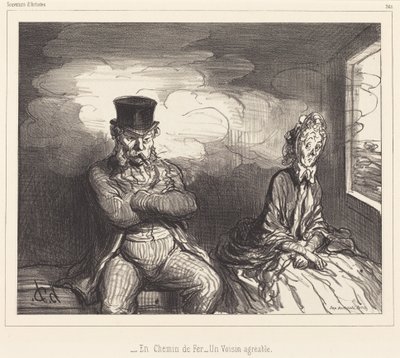 Na železnici... příjemný soused od Honoré Daumier