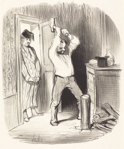 Je Bohu dovoleno... štípat dříví... od Honoré Daumier