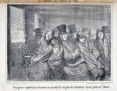 Ilustrace k sérii "Les Agrements des Chemin de fer" od Honoré Daumier