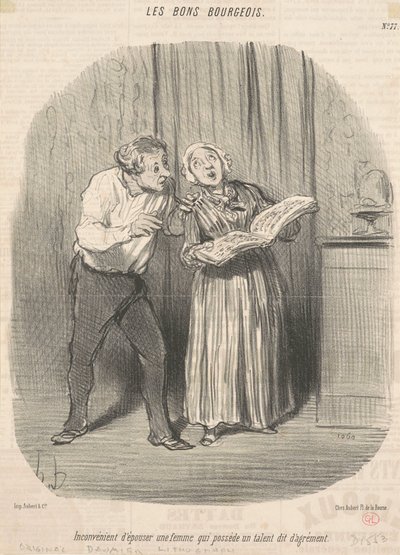 Nevýhoda vzít si ženu, která má talent pro potěšení od Honoré Daumier