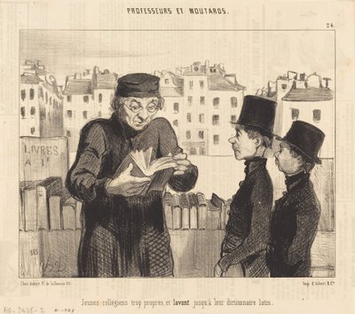 Mladí vysokoškoláci... myjí svůj latinský slovník od Honoré Daumier