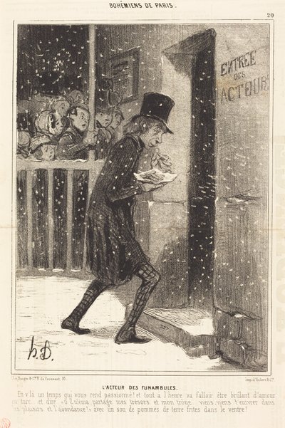 Herec z Funambules od Honoré Daumier