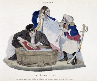 Prádelny: francouzská vlajka - Karikatura od Honoré Daumiera od Honoré Daumier