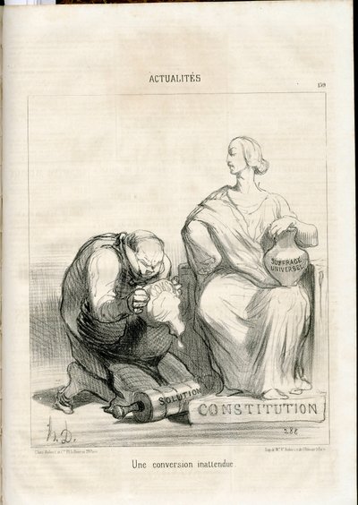 Le Charivari, satirický v B & W od Honoré Daumier