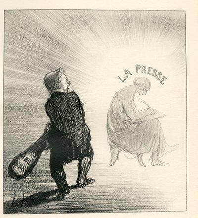 Le Charivari, satirický v B & W od Honoré Daumier