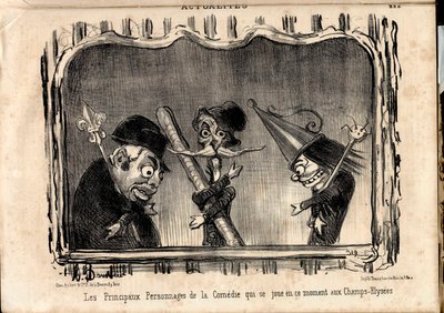 Le Charivari, satirický v B & W od Honoré Daumier