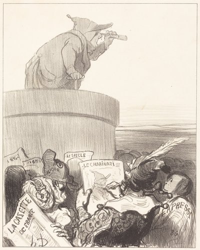 Le Constitutionnel hledící na politický horizont od Honoré Daumier