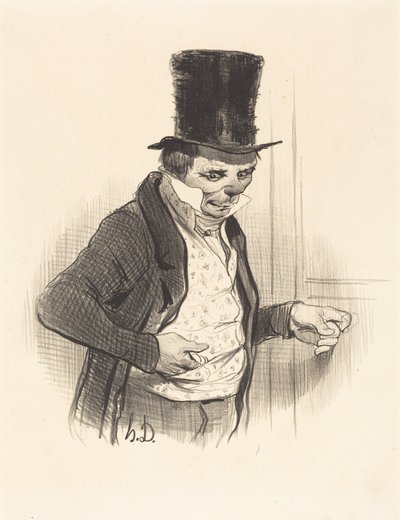 Vrátný na obchůzkách návštěv... od Honoré Daumier