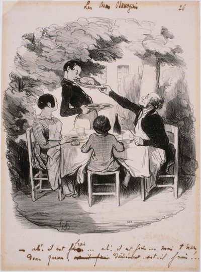 Dobří měšťané: Ach! Je čerstvý... Ale podrž to, chlapče od Honoré Daumier