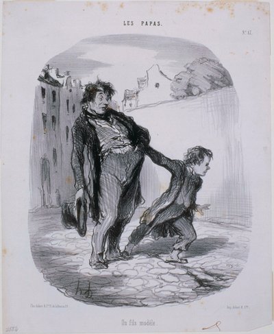 Les Papas- vzorný syn od Honoré Daumier