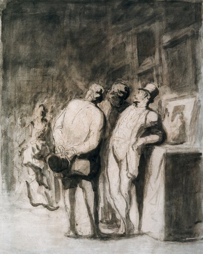 Tři fajnšmekři. Kresba Honore Daumiera (1808-1879), francouzské umění, realismus 19. století. Art Institute of Chicago (USA). od Honoré Daumier