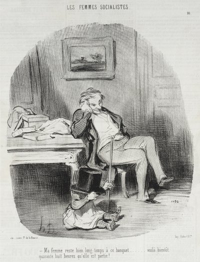 Má žena zůstává na tomto banketu velmi dlouho... od Honoré Daumier