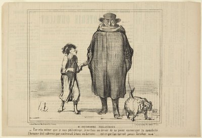 Pan Prudhomme, filantrop, číslo 291 ze série Actualités z Le Charivari od Honoré Daumier