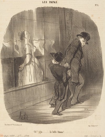 Ach! Tatínku... jaká krásná žena! od Honoré Daumier