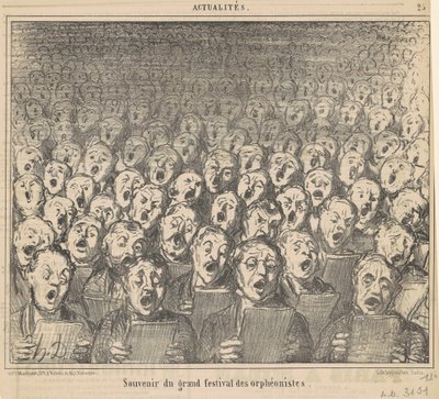 Suvenýr na velký festival orfeonistů od Honoré Daumier
