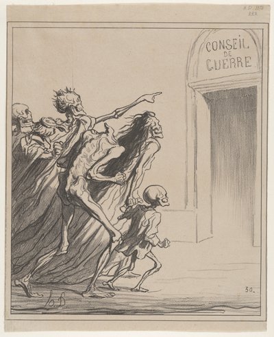 Svědci - Válečná rada od Honoré Daumier