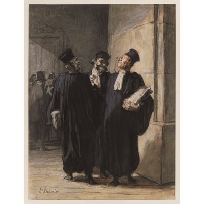 Tři rozmlouvající advokáti od Honoré Daumier