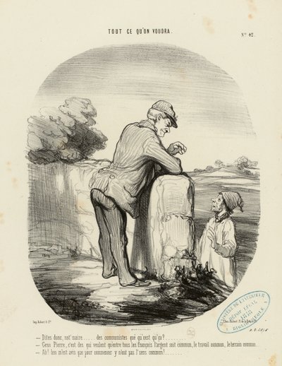Cokoli si přejete, č. 42: - Poslyšte, pane starosto... komunisté, co to je? ... od Honoré Daumier