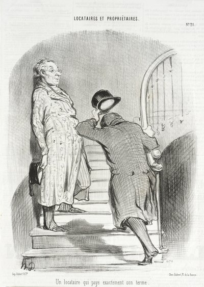 Nájemník, který přesně platí nájem od Honoré Daumier